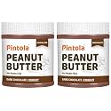 Pintola Peanut Butter Chocolate Flavour Crunchy 350g - 18.6g Protein &amp; 5.2g Dietary Fiber, Made with Premium Roasted Nuts &amp; Cocoa, Gluten Free, Zero Cholesterol &amp; Trans Fat, Vit E &amp; B3, Dark Chocolate