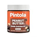 Pintola Peanut Butter Chocolate Flavour Crunchy 350g - 18.6g Protein &amp; 5.2g Dietary Fiber, Made with Premium Roasted Nuts &amp; Cocoa, Gluten Free, Zero Cholesterol &amp; Trans Fat, Vit E &amp; B3, Dark Chocolate