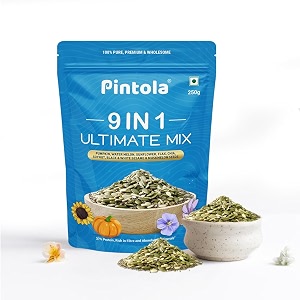 pintola premium amp wholesome 9 in 1 ultimate mix seeds contains pumpkin watermelon sunflower flax chia soynut black amp white sesame amp muskmelon seeds 9 varieties 250g high fiber and nutrients