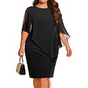 Pinup Fashion Plus Size Cape Cocktail Wedding Guest Mother of Bride Dress