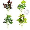 PINVNBY 4PCS Reptile Plants Silk Aquarium Plant Reptile Tank Decor