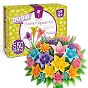 Pinwheel Crafts Flower Origami Kit for Kids Ages 8-12, 550 Pcs