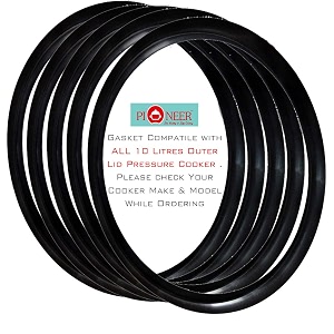pioneer black rubber gasket 10 litre outer lid pressure cookerpack of 5