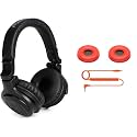 Pioneer DJ HDJ-CUE1-BT On-Ear Bluetooth DJ Headphones - Black and Pioneer DJ HC-CP08-M - CUE1 Series Ear Pad and Cord (Orange)