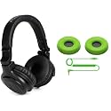 Pioneer DJ HDJ-CUE1-BT On-Ear Bluetooth DJ Headphones - Black and Pioneer DJ HC-CP08-G - CUE1 Series Ear Pad and Cord (Green)