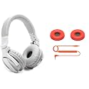 Pioneer DJ HDJ-CUE1BT On-Ear Bluetooth DJ Headphone - White HC-CP08-M - CUE1 Series Ear Pad and Cord (Orange)