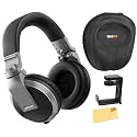 Pioneer DJ HDJ-X5 Over-Ear DJ Headphones - Silver Bundle with Case, Stand, and Austin Bazaar Polishing Cloth