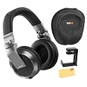 Pioneer DJ HDJ-X7 Professional Over-Ear DJ Headphones - Silver Bundle with Case, Stand, and Austin Bazaar Polishing Cloth