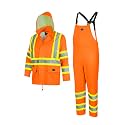 Pioneer Hi Vis Lightweight Waterproof Safety Rain Suit - Reflective Work Rain Gear for Men and Women