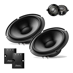 pioneer ts-z65c 2-way component car audio speakers full range open amp smooth sound quality easy installation and enhanced bass response black 65 round speakers - bluetooth