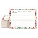 Pioneer Woman Style Floral Recipe Cards (50 Pcs) Flower Recipe Cards, Floral Index Cards, Blank Back Recipe Notecards, Perfect for Bridal Shower (50, 4.25" x 5.5")
