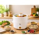 Pious 2L Electric Ceramic Kettle Pot with Steamer, 700W (White)