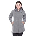 Women Woolen Buttoned Fur Collar Neck Stylish