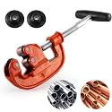 Pipe Cutter Tool 1/8-2", Heavy-duty Tubing Cutter Speed Cutting Up to Galvanized Pipe, Copper, and Iron Pipe,Professional Metal Pipe Cutter Tool With 2 additional blades