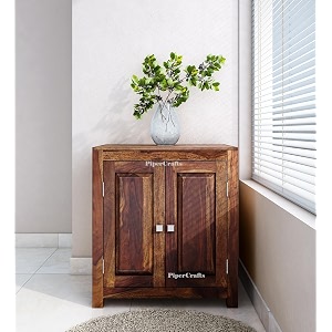 sheesham wood shoe rack - already assembled - shoe cabinet storage for homeentrywayhallwayorganizerrack for home - rustic teak finish