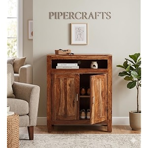sheesham wood shoe rack - already assembled - shoe cabinet storage for homeentrywayhallwayorganizerrack for home - rustic teak finish