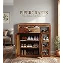 Sheesham Wood Shoe Rack - Already Assembled - Shoe Cabinet Storage for Home/Entryway/Hallway/Organizer/Rack for Home - Rustic Teak Finish