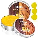 PIPIHUA Beeswax Polish and Conditioner for Wood Furniture - Waterproof &amp; Restorer Wood Wax, Multipurpose Beeswax Furniture Polish and Cleaner for All Types and Colours, Lemon(2×100g with 3 Sponges)