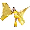 Opening Belly Dance Isis Wings Dancing Props Without Sticks Rods-Golden