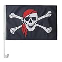 AZ FLAG Pirate Red Bandana Car Flag 12x18 in Mesh Polyester Suction Cup