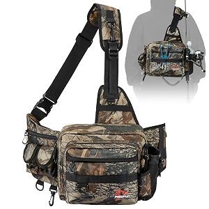 piscifun sling fishing tackle bagoutdoor fishing storage packwater-resistant fishing bag cross body sling bag camouflage