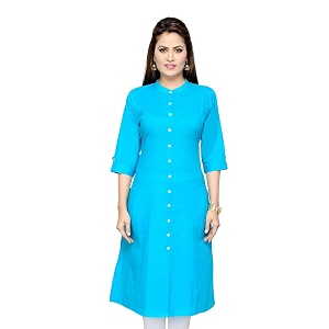 Pistaas Womens Cotton Regular Fit Casual Kurta