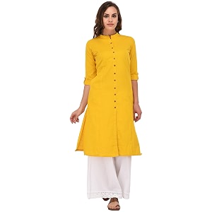 Pistaas Womens Cotton Regular Fit Casual Kurta
