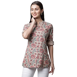 Pistaas Womens Viscose Relaxed Fit Short Kurti