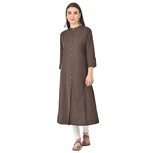 Pistaas Womens Cotton Regular Fit Casual Kurta