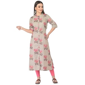 Pistaas Womens Cotton Relaxed Fit Straight Printed