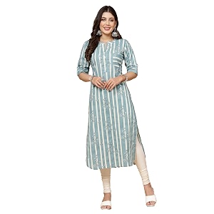 Pistaas Womens Cotton Relaxed Fit Straight Printed