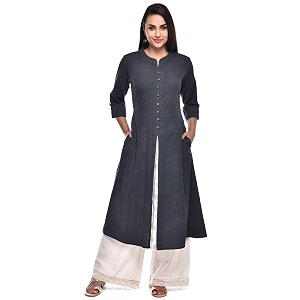 Pistaas Womens Cotton Relaxed Fit A Line