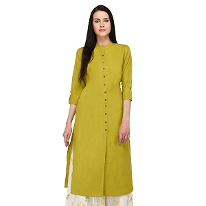Pistaas Womens Cotton Regular Fit Casual Kurta