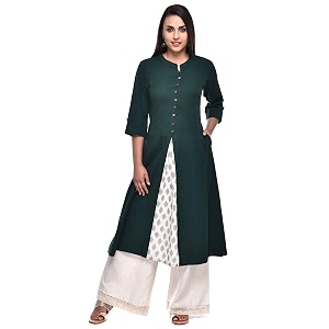 Pistaas Womens Cotton Relaxed Fit A Line