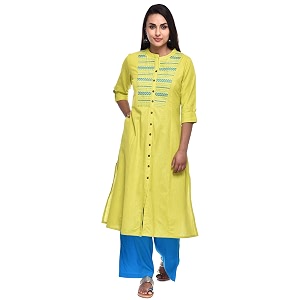 pistaa39s women39s cotton flex cotton regular kurta set