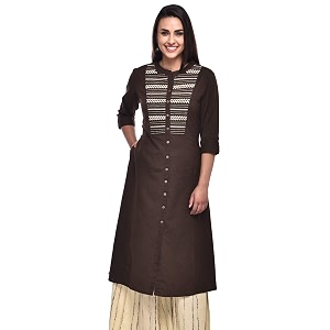 Pistaas Womens Cotton Relaxed Fit A Line