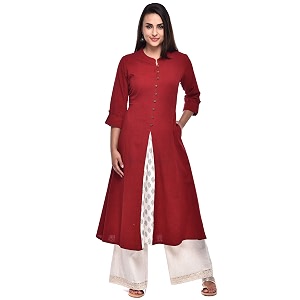 Pistaas Womens Cotton Relaxed Fit A Line