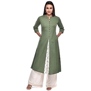 Pistaas Womens Cotton Relaxed Fit A Line
