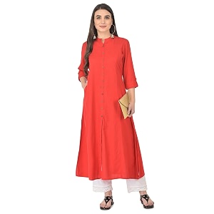Pistaas Womens Cotton Regular Fit Casual Kurta