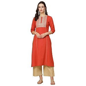 Pistaas Womens Cotton Relaxed Fit A Line
