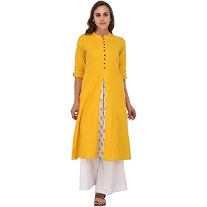 Pistaas Womens Cotton Regular Fit Casual Kurta