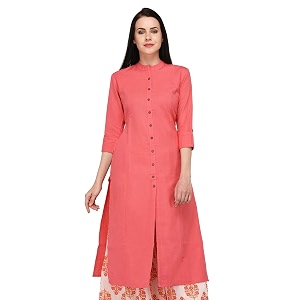 Pistaas Womens Cotton Regular Fit Casual Kurta