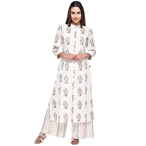 Pistaas Womens Cotton Readymade Salwar Suit Set