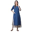 Pistaa39s Women39s Regular Fit Cotton Solid Kurta