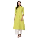 Pistaa39s Women39s Cotton Regular Fit Casual Kurta