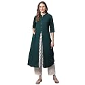 Pistaa39s Women39s Cotton Regular Fit Casual Kurta