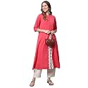 Pistaa39s Women39s Cotton Regular Fit Casual Kurta