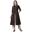 Pistaa39s Women39s Cotton Regular Fit Casual Kurta