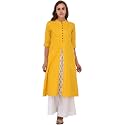 Pistaa39s Women39s Cotton Regular Fit Casual Kurta