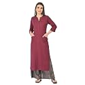 Pistaa39s Women39s Regular Fit Cotton Solid Kurta